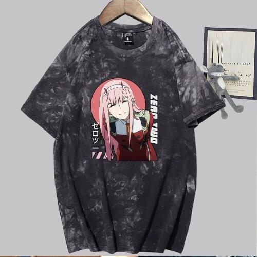 Men Manga Anime Zero Two T-shirt 90s Unisex Fitted Soft Tee Shirt Clothes