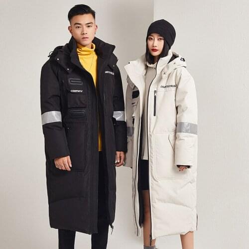 Mens Down Jacket In Winter The Trend of New Lovers' Clothes Korean Version Extended Over-the-knee Clothes and Mens Jackets