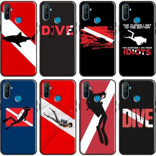 Dive Scuba Diver Shark Diving Soft For OnePlus 8T 7T Nord 7 8 Pro Case For OPPO Realme GT 6 7 X2 X7 Pro XT C15 C11 C3 Cover
