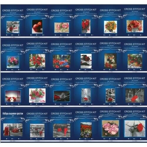 The Red rose flowers style Counted Cross Stitch Sets scenery Cross Stitch 14CT Cross Stitch Kits Embroidery Needlework oneroom 3