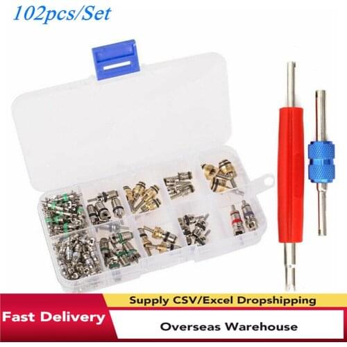 102pcs/Set Auto Car R12 &R134a A/C Air Conditioners Valve Core Remover Tool Kit