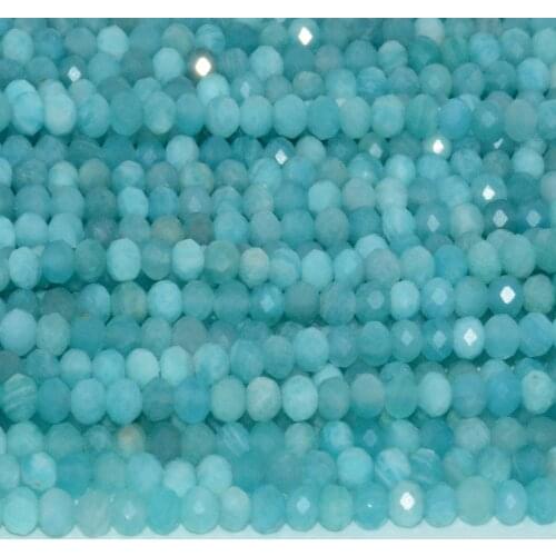 Natural Good Quality Peru Amazonite Faceted Rondelle Beads 3x4mm