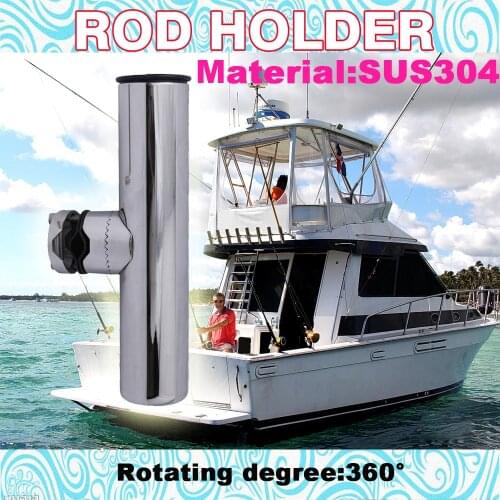 Stainless 360 Degree Adjustable Kayaks Fishing Boat Rail Side Mount Rod Holder for boat fishing sea fishing#C0
