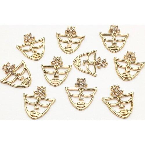 New Arrival! 24x20mm 50pcs Cubic Zirconia/Copper Charm for Handmade Necklace/Earring DIY Parts,Jewelry Accessories Findings