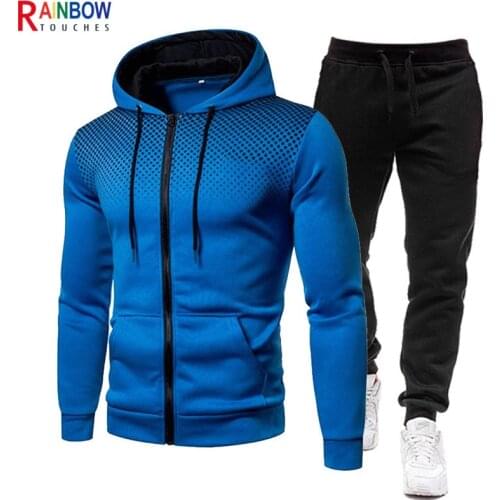 Rainbowtouches New Autumn Sweater Suit Men Pants Casual Running Sports Suit Mens 2 Piece Suit Superior Quality