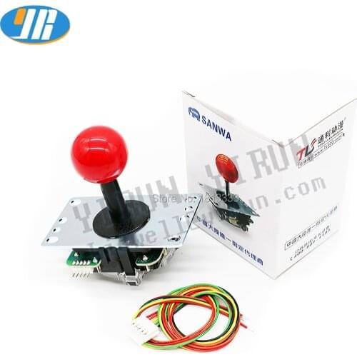 Official Sanwa Joystick JLF-TP-8YT-SK Fighting Rocker with LB-35 Topball and 5pin Wire Zero delay Arcade joystick