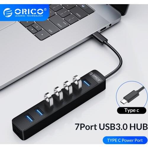 ORICO Type C 4 /7ort USB 3.0 HUB With Type C Power Supply Port For Laptop Computer Accessories USB Splitter USB3.0 OTG Adapter