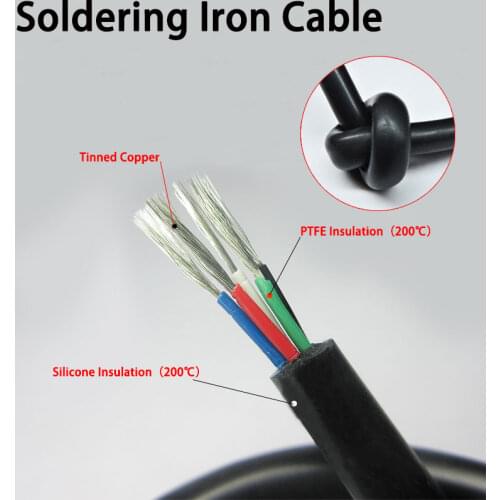 Silicone Wire Cable Tinned Copper T12 Soldering Iron Station 2 3 4 5 6 8 Cores Line High Temperature Soft