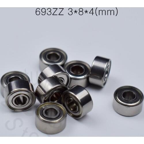 693ZZ 3*8*4(mm) 10pieces Bearing free shipping ABEC-5 Metal Sealed Miniature Mini Bearing 693 693Z 693ZZ chrome steel ABEC-5