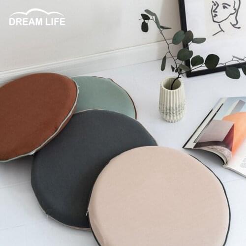 Nordic Slow Rebound Imitation Cushion Memory Cotton Chair Cushion Round Square Solid Color ​Hip Cushion Home Decor Rush Cushion