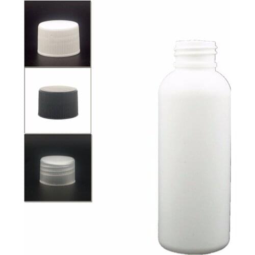 100ml empty white Plastic Bottles, PE bottle with white/black/transparent ribbed screw Lids x10