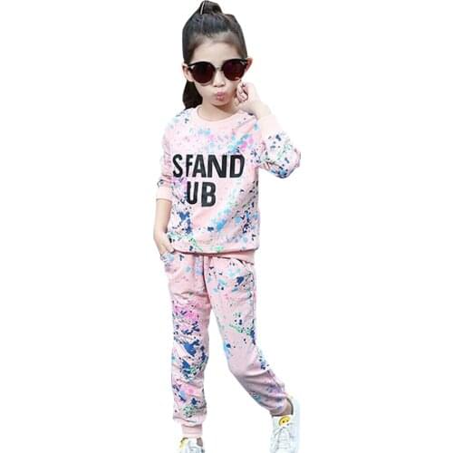 Girls Sport Clothing Sweatshirt + Pants Childrens Clothes For Girls Casual Girls Clothes Autumn Childrens Sports Suit