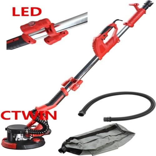 LED Drywall Sander Skin Wall Polisher Grinding Full-Copper motor Anti-dust and Ergonomic design with soft handle Extendable tool