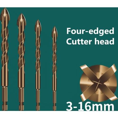 Carbide hexagonal drill bit 3-12mm for glass ceramic concrete hole opener cross hexagonal tile drill bit hole opener tool