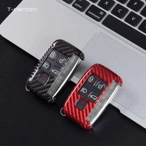 Carbon Fiber Key Case Cover Shell For Land Rover A9 Range Rover Sport Evoque Freelander 2 Jaguar XE XJ XJL XF C-X16 V12 Guitar