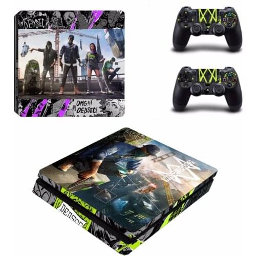 Watch Dogs PS4 Slim Skin Sticker Decal Cover Vinyl for Playstation 4 DuslShock 4 Console & Controller PS4 Slim Skin Sticker