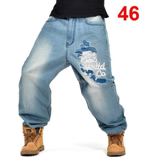 Embroidery Baggy Jeans Men Denim Pants Loose Streetwear Jeans Hip Hop Casual Skateboard Pants for Men Plus Size Trousers S097
