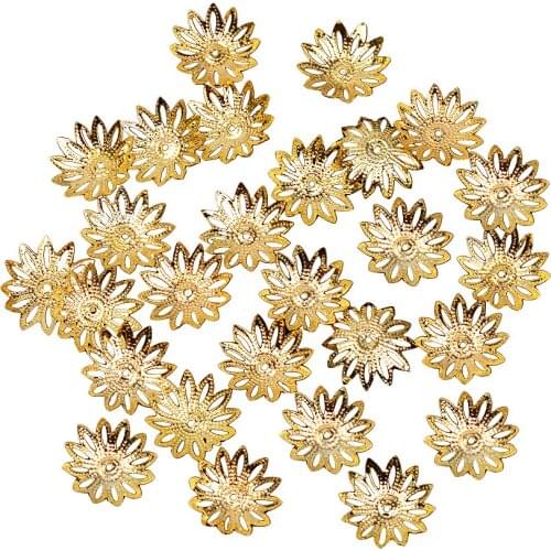 100 Pieces Flower Shaped Bead End Caps Metal Spacers Jewelry Findings