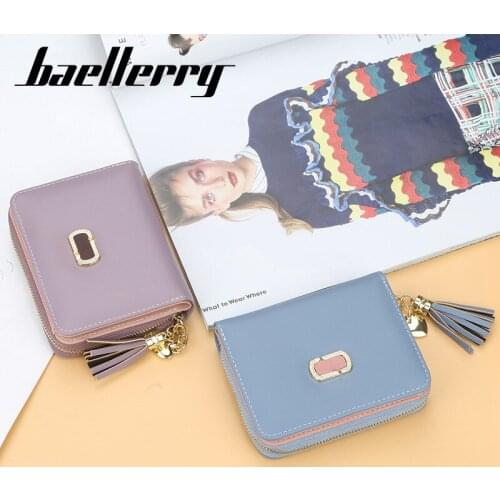 Baellerry New Wild Ladies Wallet 2021 New Tassel Zipper Ladies Short Wallet Coin Purse Ladies