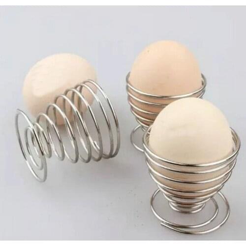 1/2pcs Boiled Eggs Holder Stainelss Steel Spring Wire Tray Egg Cup Cooking Tool Kitchen Breakfast Hard Boiled Metal