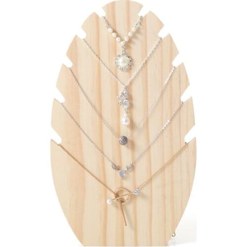 1piece Long Chain Hanging Organizer Novelty Wood Jewelry Display Stand for Necklace Showcase Holder Pendant