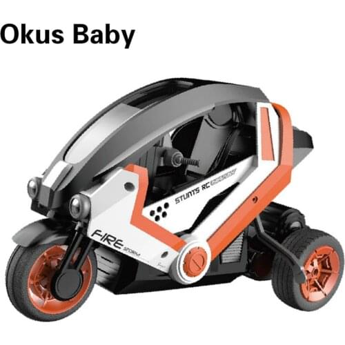 2.4G RC Car Remote Control Stunt Motorcycle Childrens Electric Racing Motorbike with Cool Light Toys for Children Boy Gift
