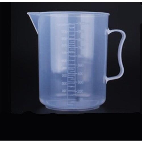2PCS/lot 1000ml plastic beaker with scale plastic measuring beaker plastic cup with handle