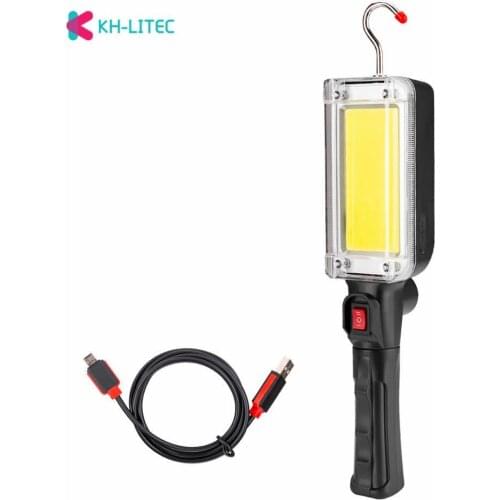 Portable Lantern Flashlight USB Charging With Magnet Outdoor Camping Emergency Lighting By 2*18650 Battery LED COB 2 Modes Lamp