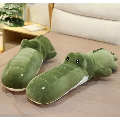 75/100cm Big Size Crocodile Lying Plush Pillow Mat Plush Crocodile Soft Stuffed Animal Toy Cartoon Plush Dolls Kids Boy Gift