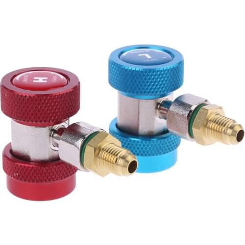 2Pcs R134A H / L Adapters Quick Coupling Air Conditioner Coolant Adjustable New N84F