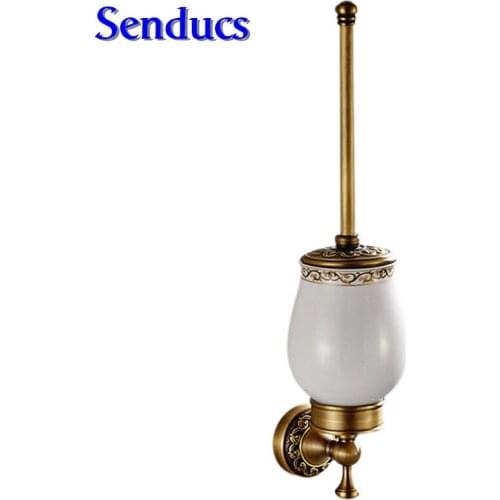 Free shipping luxury European style toilet brush holder with antique bath toilet brush holder of wall mounted toilet brush stand