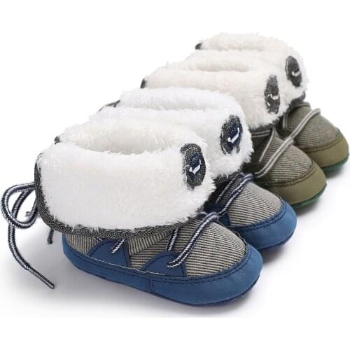 Baby autumn winter boots 2021 Baby Boys Winter Warm Shoes Fashion Baby Plush Ball First Generation Walker Childrens Shoes 0-18m