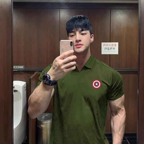 New Mens Clothing Fashion Polo Short Sleeve Fitness Tshirt Cotton Comfortable Trend Casual Sports Running V-neck Polo T Shirts