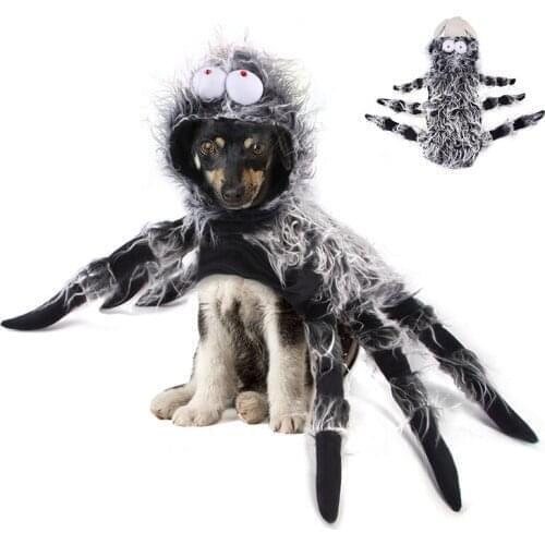 Halloween Carnival Pet Spider Clothes Festival Decoration For Dogs Cats Black Funny Party Dress Up Plush Spider Costume