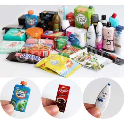 Simulation 1/6 Dollhouse Miniature Supermarket Daily Necessities Rement Food for blyth Barbies Pretend Play Kitchen Toys