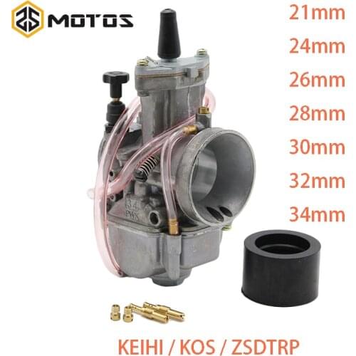 ZS MOTOS Universal 2T 4T For Keihi Koso Oko Pwk Carburetor 21 24 26 28 30 32 34 mm With Power Jet Fit On Racing Motor