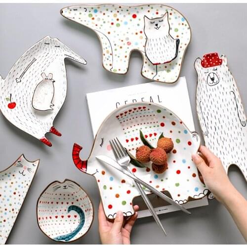 Creative Animal Bowl Cartoon Ceramic Lovely Eating Soup Noodles Household Dishes Small