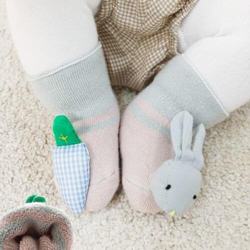 Baby Winter Cotton Anti Slip Long Socks Kid Child Toddler Newborn Infant Boy Girl Warm Terry Thick Thermal Doll Animal Star Sock