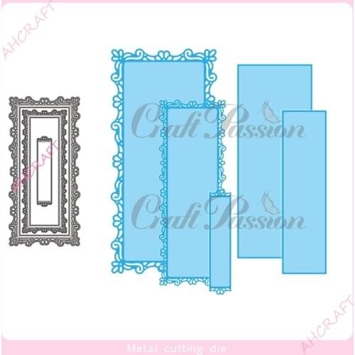 Long Rectangle Frame Metal Cutting Dies for DIY Scrapbooking Photo Album Decorative Embossing PaperCard Crafts Die2021
