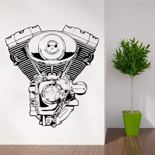 Motorcycle Motor Wall Vinyl Decal engine wall sticker car garage wall window decor removable art posterHJ1259