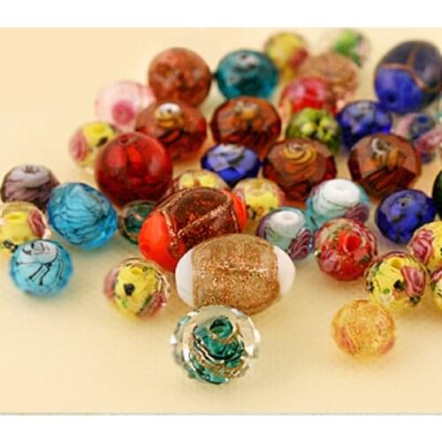 New 6pcs/bag Hot Selling Mixed Different Shape Glass Loose Beads for clothing Making Supplies & DIY Craft Accessories