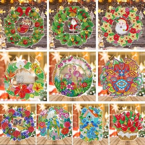 New Chrismas Wall Home Decor LED Light Diamond Embroidery Kit 5D Diamond Painting Flower Bird Special Shape Cross Stitch Art