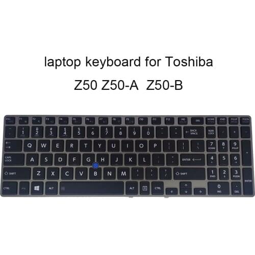 OVY English laptop keyboard for Toshiba Tecra Z50-A Z50-B Z50 A1502 US notebook keyboards silver frame NSK-V30UN 01 9Z.NAZUN.001