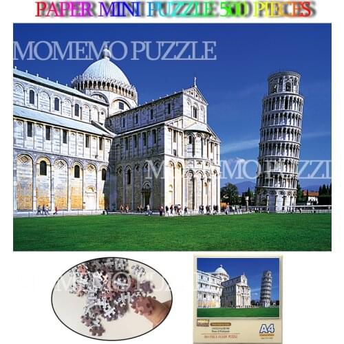 The Leaning Tower of Pisa Mini Paper Jigsaw Puzzle Adults Landscape DIY Assemble 500 Pieces Mini Puzzle Brain Challenge Games
