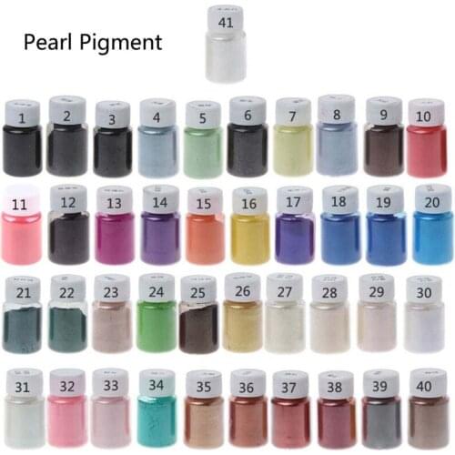 41Color Pearlescent Mica Powder Epoxy Resin Dye Pearl Pigment Jewelry Making 10g R2LE