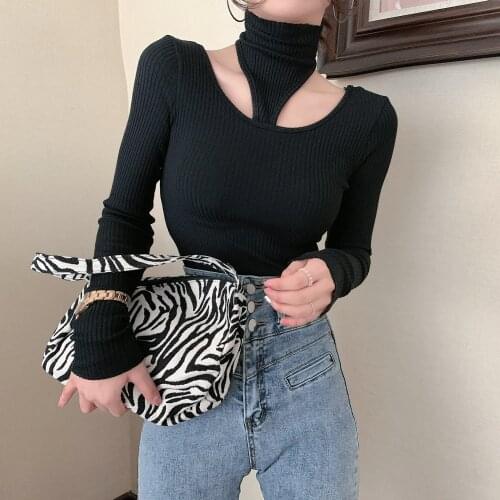 Casual 95% Cotton T Shirt Long Sleeve Women Basic T shirt Plus Size Color T-shirt big size Tee Female Hollow hang the neck