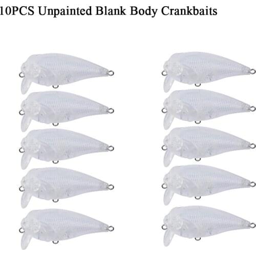 WAVES Fishing Blank Lures Crankbait 5.5cm 7.2g Crank Unpainted Deep Long Diving Bill Rattle Hard Plastic Lure Body Wobbler