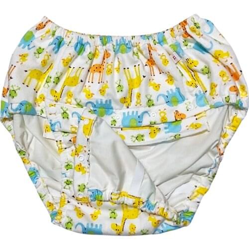 Ddlg Stain Resistant Reusable Cloth Diaper Elephant and giraffe Adult Training Pants Waterproof Incontinence Pants Diaper Lover