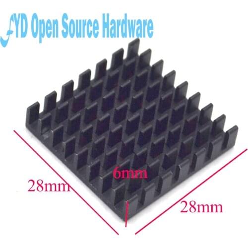 Heat sink 28*28*6MM (black slot) high-quality radiator