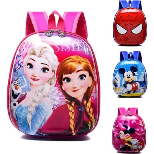 Disney Mickey Mouse Schoolbag Elsa Childrens Hard Shell Anime Frozen Collection Kids Kindergarten Cartoon Girls Boys Backpacks